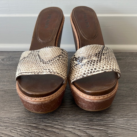 Prada Snakeskin Platform Wedge - Picture 2 of 9